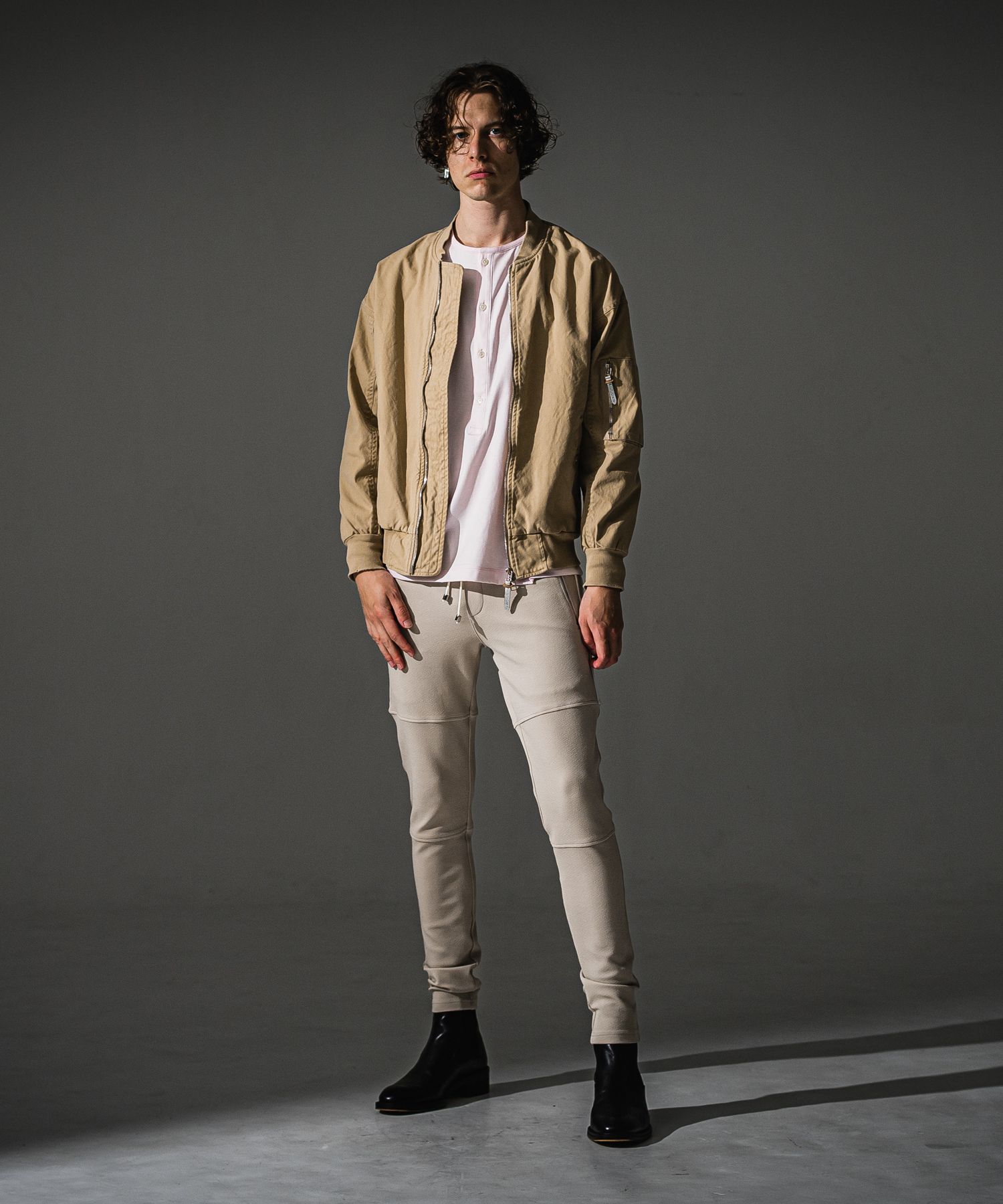 OVER HENRY LONGSLEEVE / RC41-T-004 / オーバーサイズヘンリーネック長袖Tシャツ / ピンク (7月中旬入荷予定)