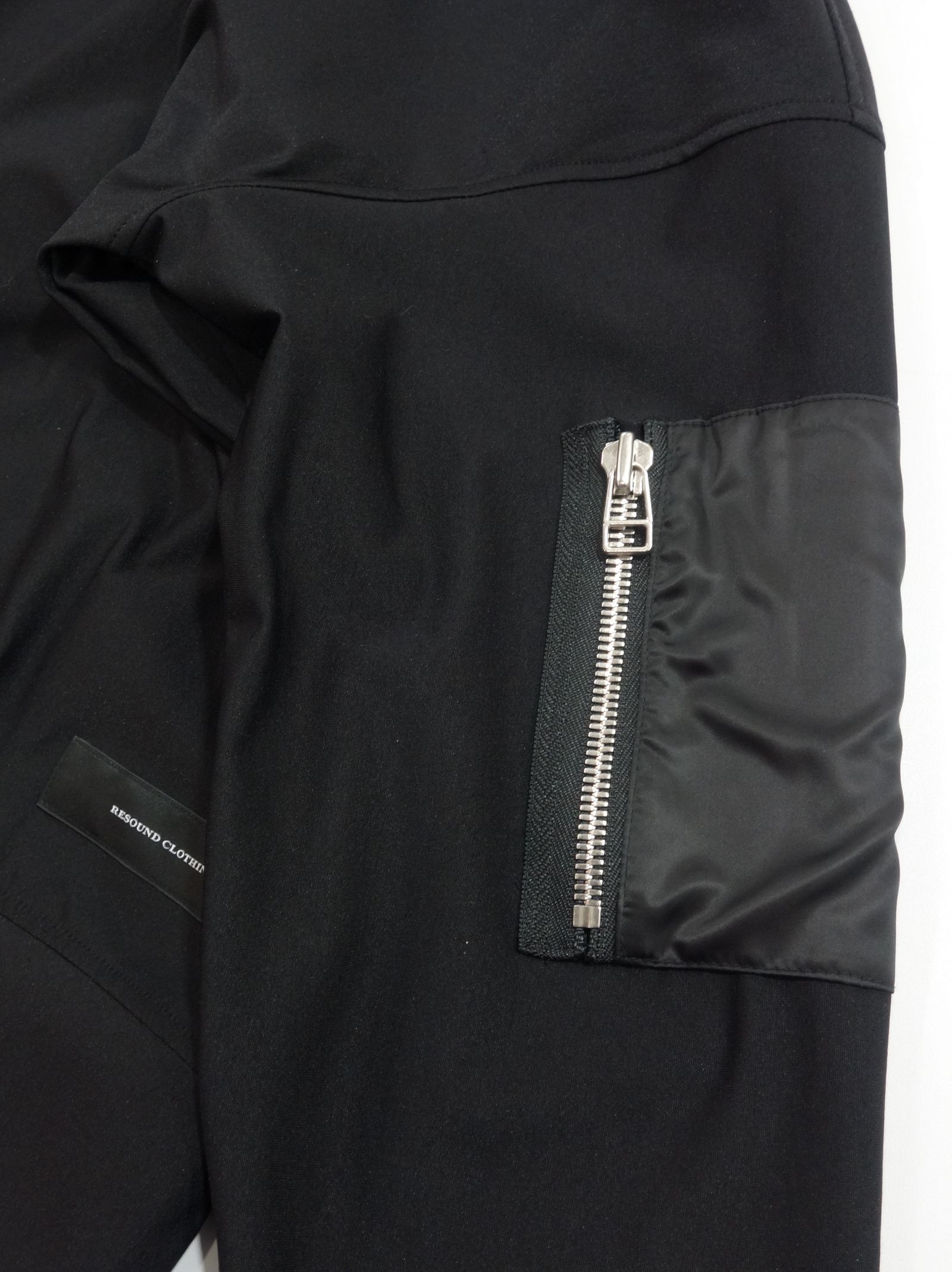 VELOURS FLEECE DROP TRAINER / RC26-C-004 / 裏起毛ナイロンポケットトレーナー / ブラック