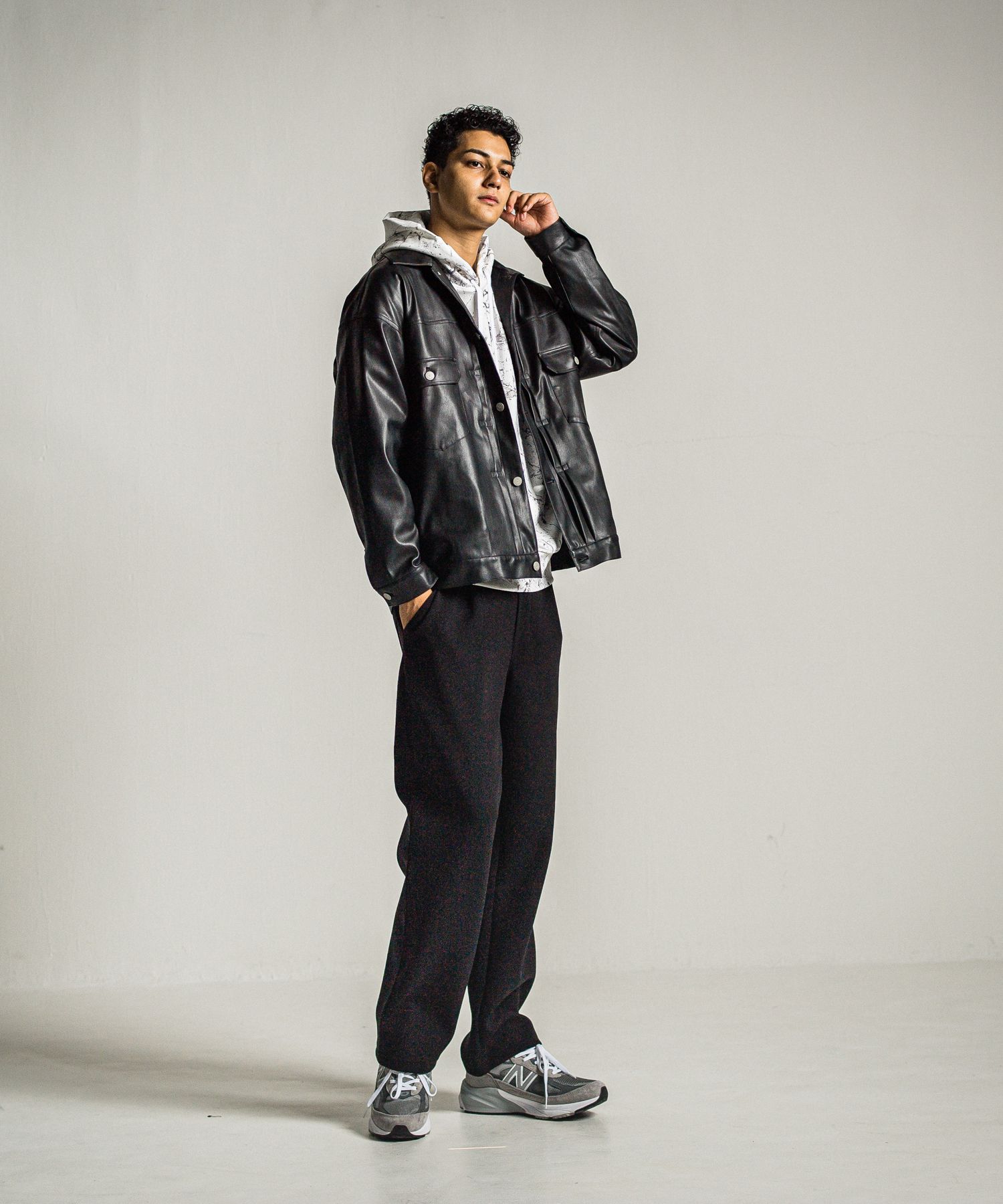 LEATHER OVER 2ND G / RC34-JK-002 / エコレザーGジャン / ブラック
