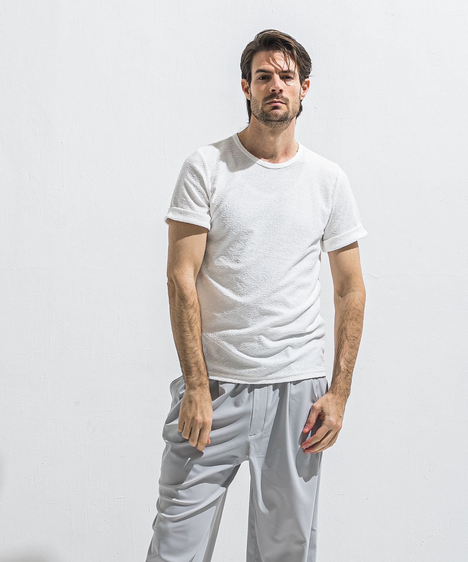 PILE ROLL UP TEE / RC40-T-001 / パイルロールアップTシャツ / ホワイト (4月中旬入荷予定)