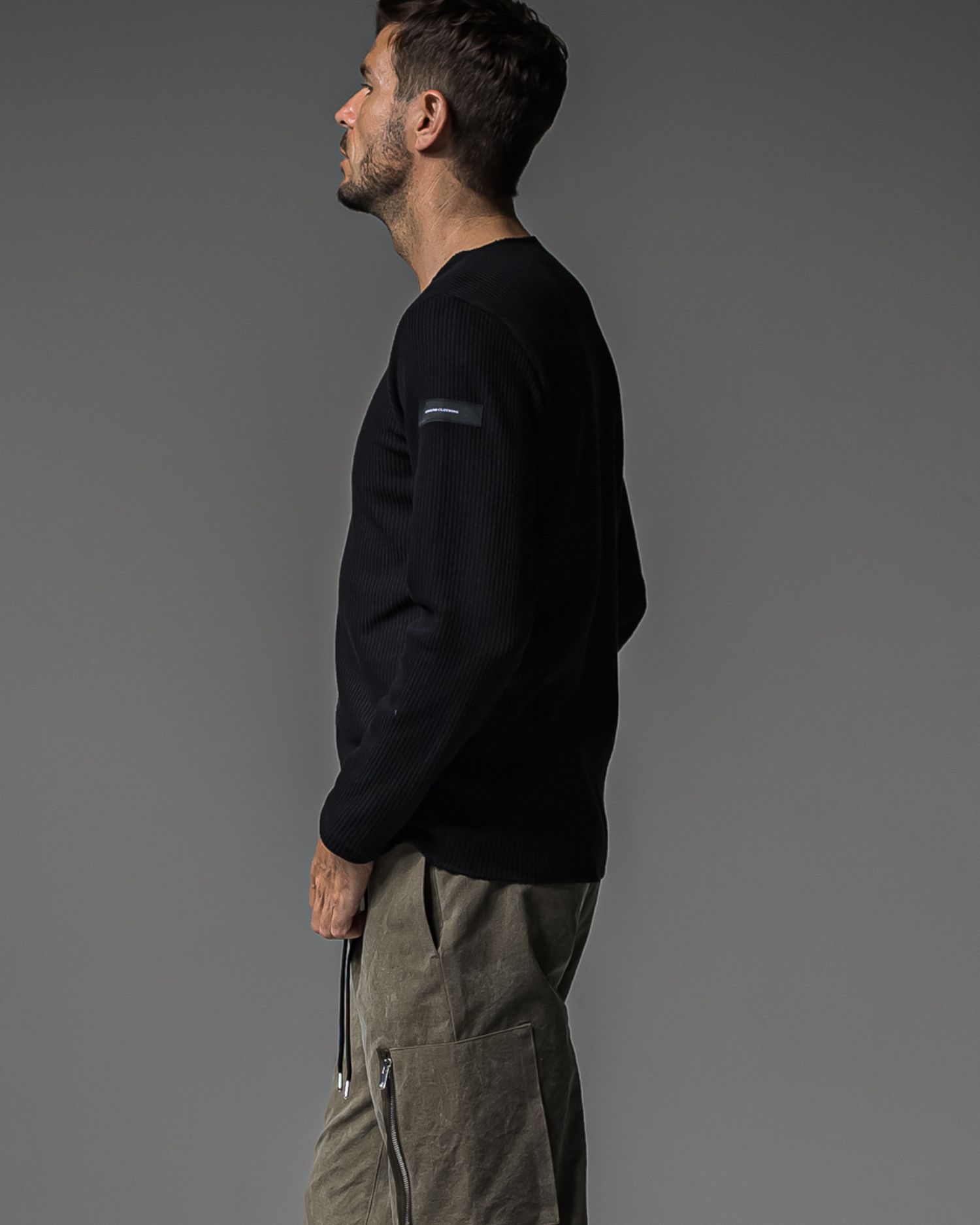CUTOFF RAIL LONGSLEEVE / RC37-C-001 / レールカットソー / ブラック (9月中旬入荷予定)