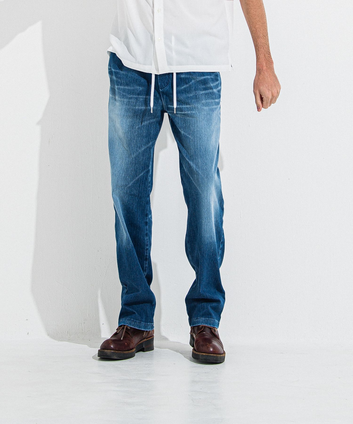 DENIM JERSEY WIDE PT / RC36-ST-016WTD / ライトオンスデニムジャージワイドパンツ / ダークインディゴ