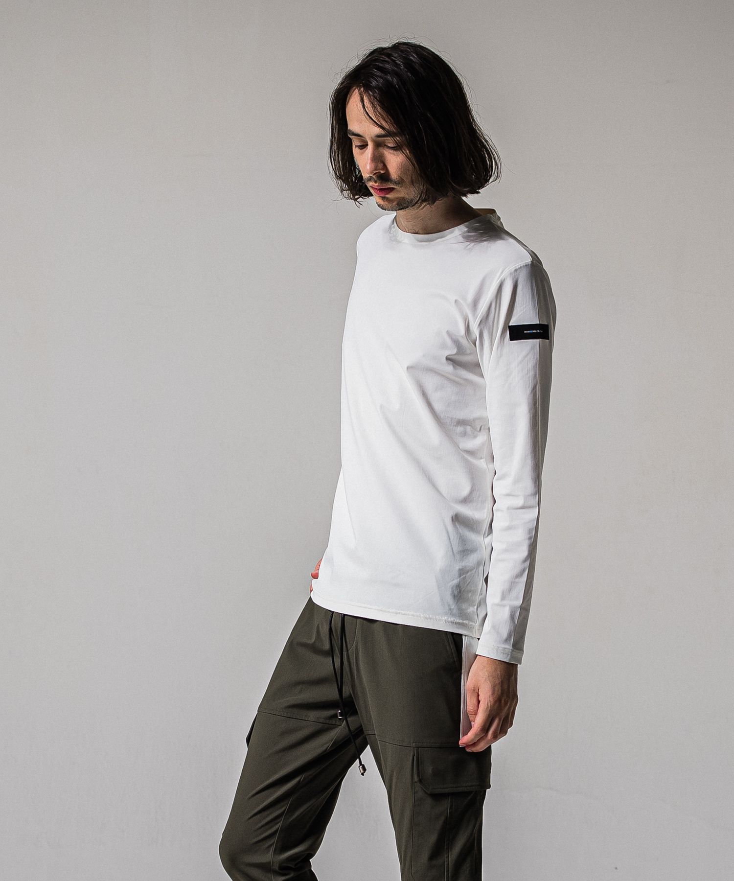 NYLON LONGSLEEVE TEE / RC39-T-006 / 無地ナイロン長袖Tシャツ / ホワイト (3月上旬入荷予定)