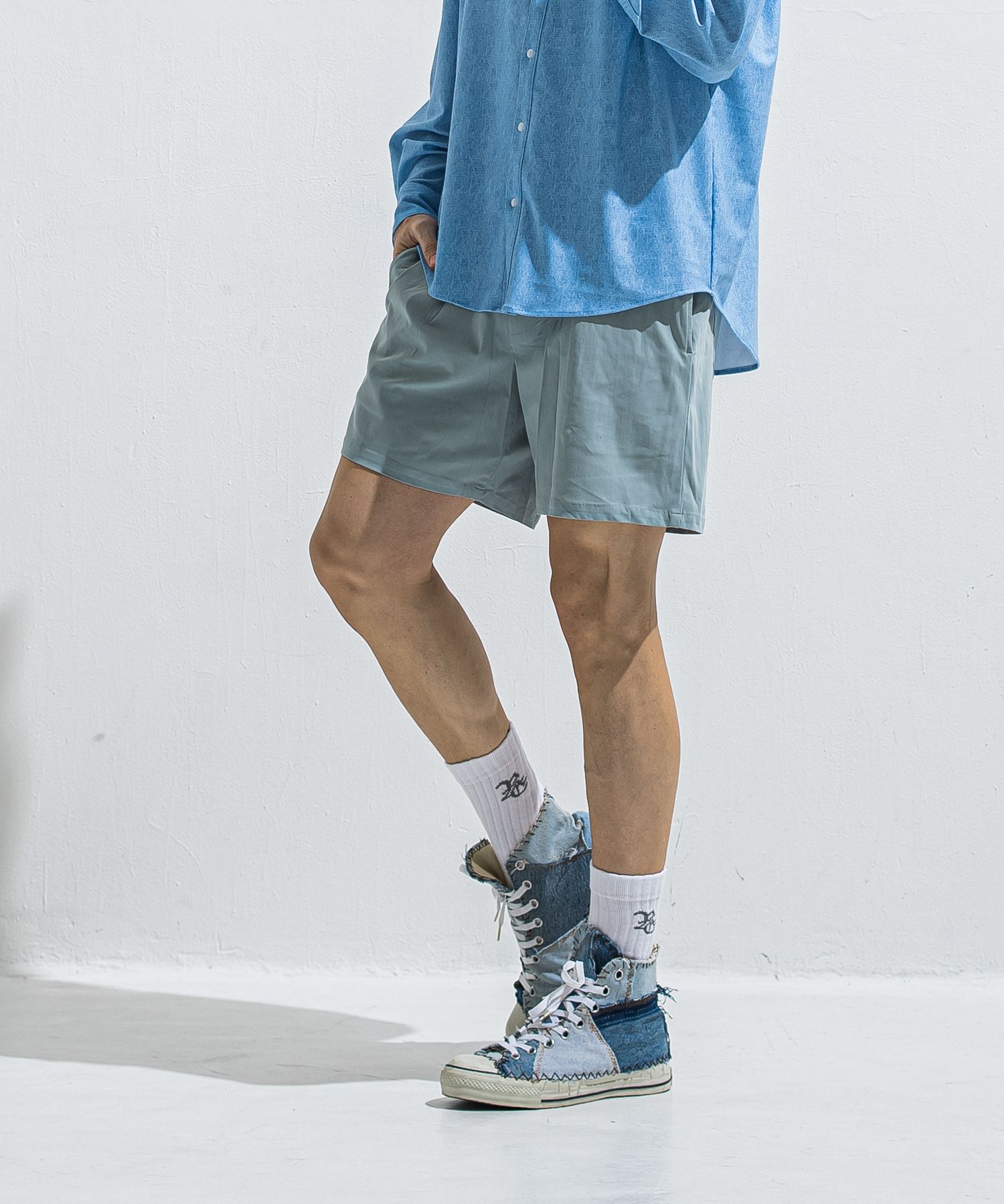 TV NYLON SHORTS / RC40-HP-004 / リラックスナイロンショーツ / アクア (6月上旬入荷予定)