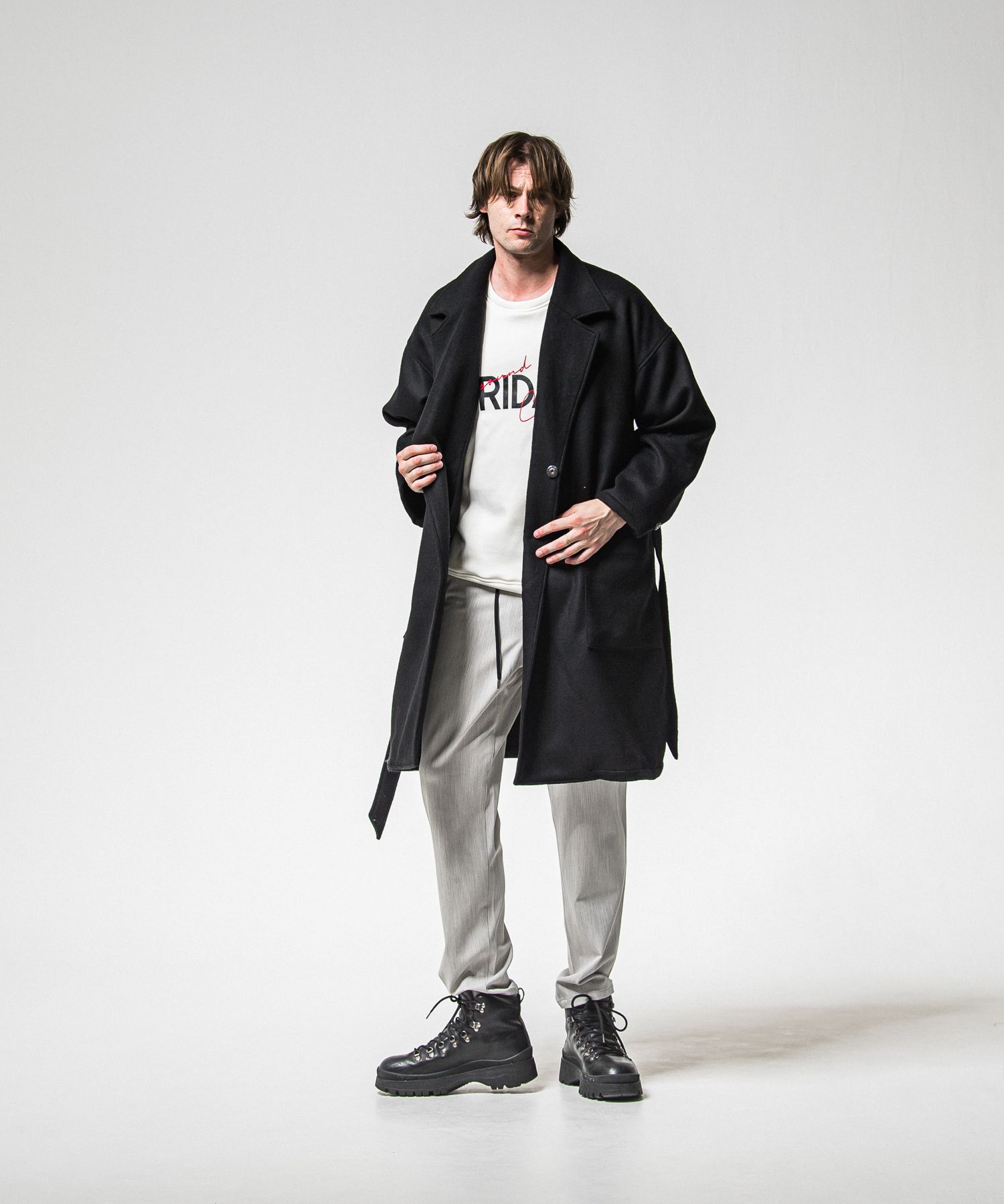 GOWN OVER COAT / RC38-JK-004 / オーバーサイズガウンコート / ブラック (11月上旬入荷予定)