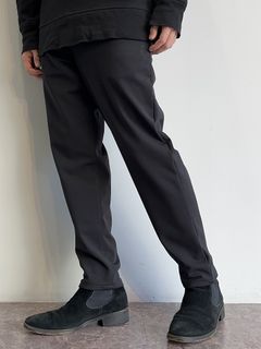 PAT WIDE EASY PANTS / RC30-ST-036H / ベルト付き裏起毛テーパードワイドパンツ / ブラック