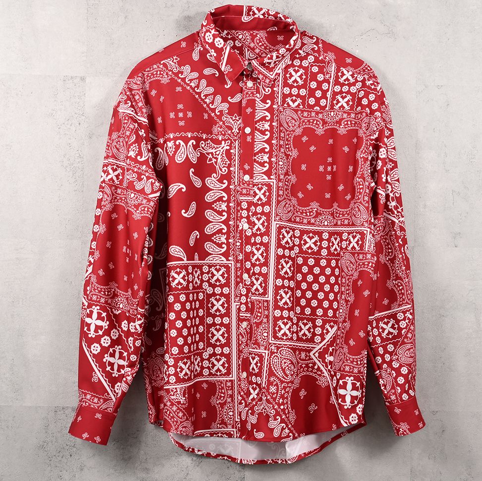 BANDANA JACK SHIRTS / RC41-SH-002 / オーバーサイズペイズリーシャツ / レッドバンダナ (8月下旬入荷予定)