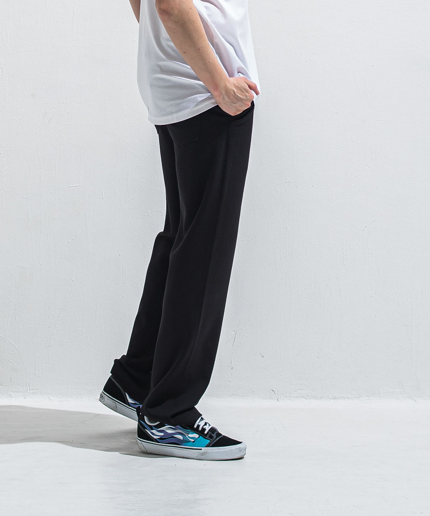 SEMI WIDE TUCK PANTS / RC40-ST-016WT / セミワイドタックパンツ / ダンボールブラック (4月中旬入荷予定)