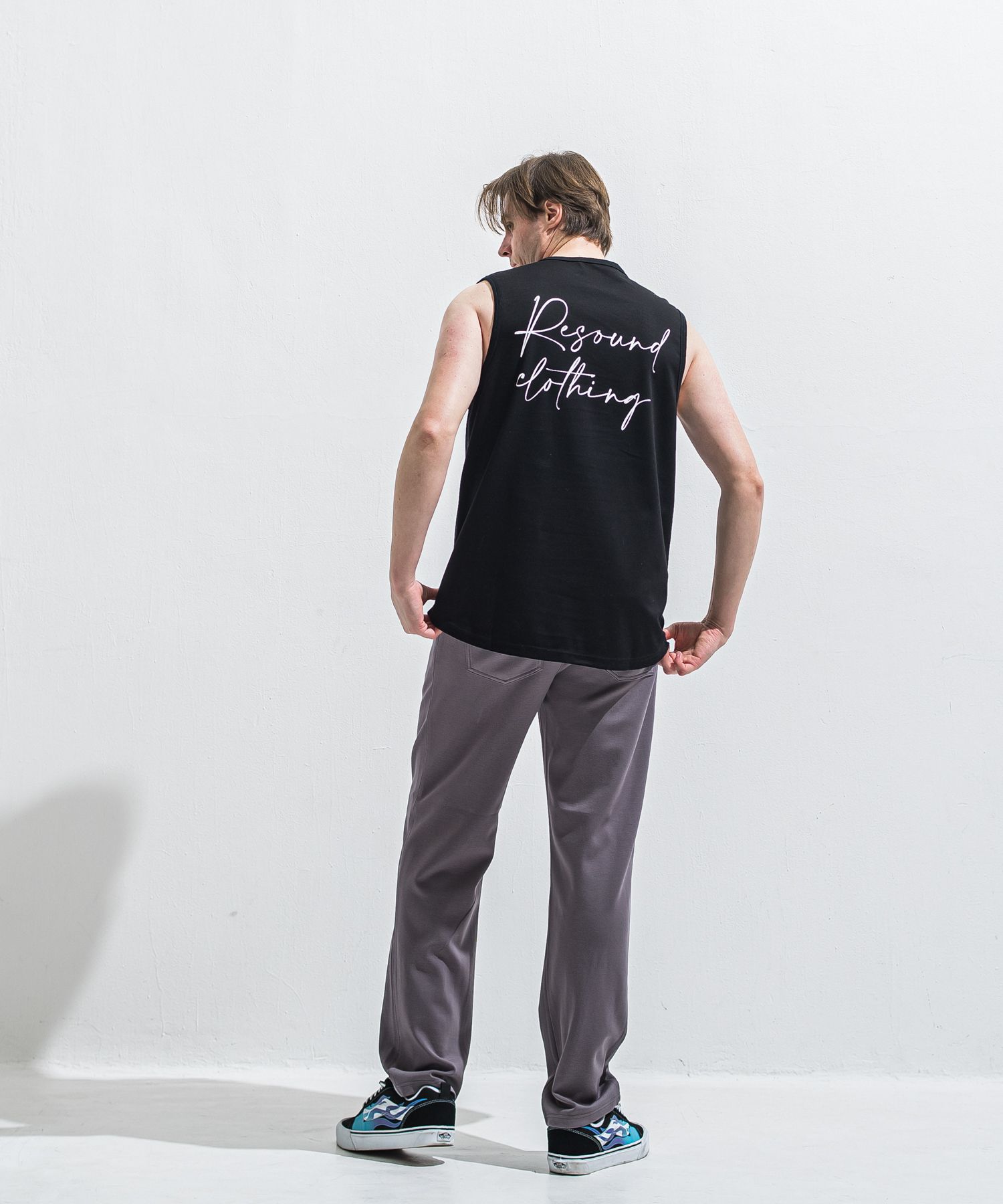 OVER NO SLEEVE / RC40-T-010 / バックロゴメッシュノースリーブ / ブラック (6月上旬入荷予定)