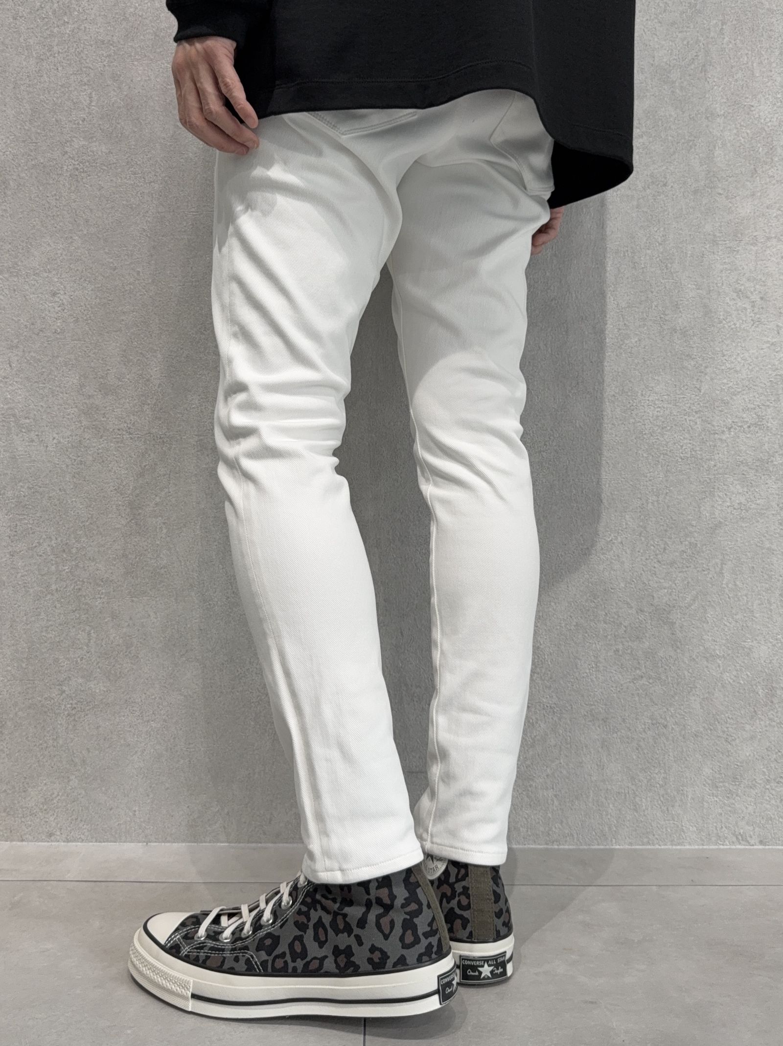 MICK DENIM JERSEY / BASIC-ST-020 / デニムジャージテーパードパンツ / ホワイト