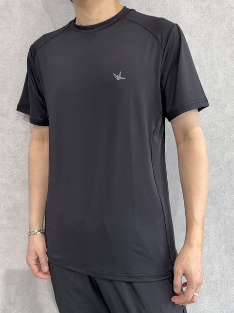 パイピング半袖Tシャツ / ust-25018 / ブラック×ブラック