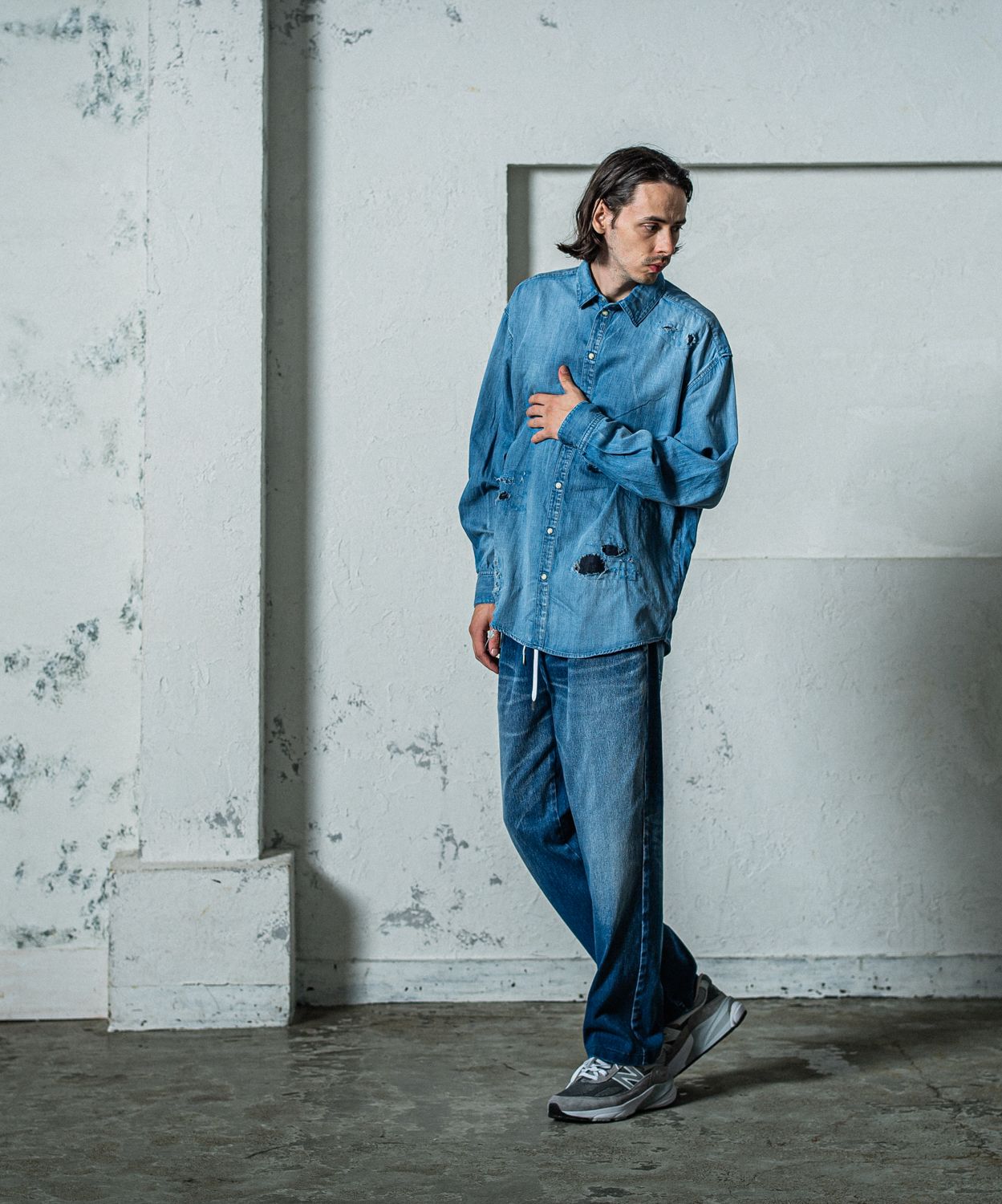 EX DENIM JERSEY WIDE PT / RC35-ST-016WTD / デニムジャージワイドパンツ / ダークインディゴ