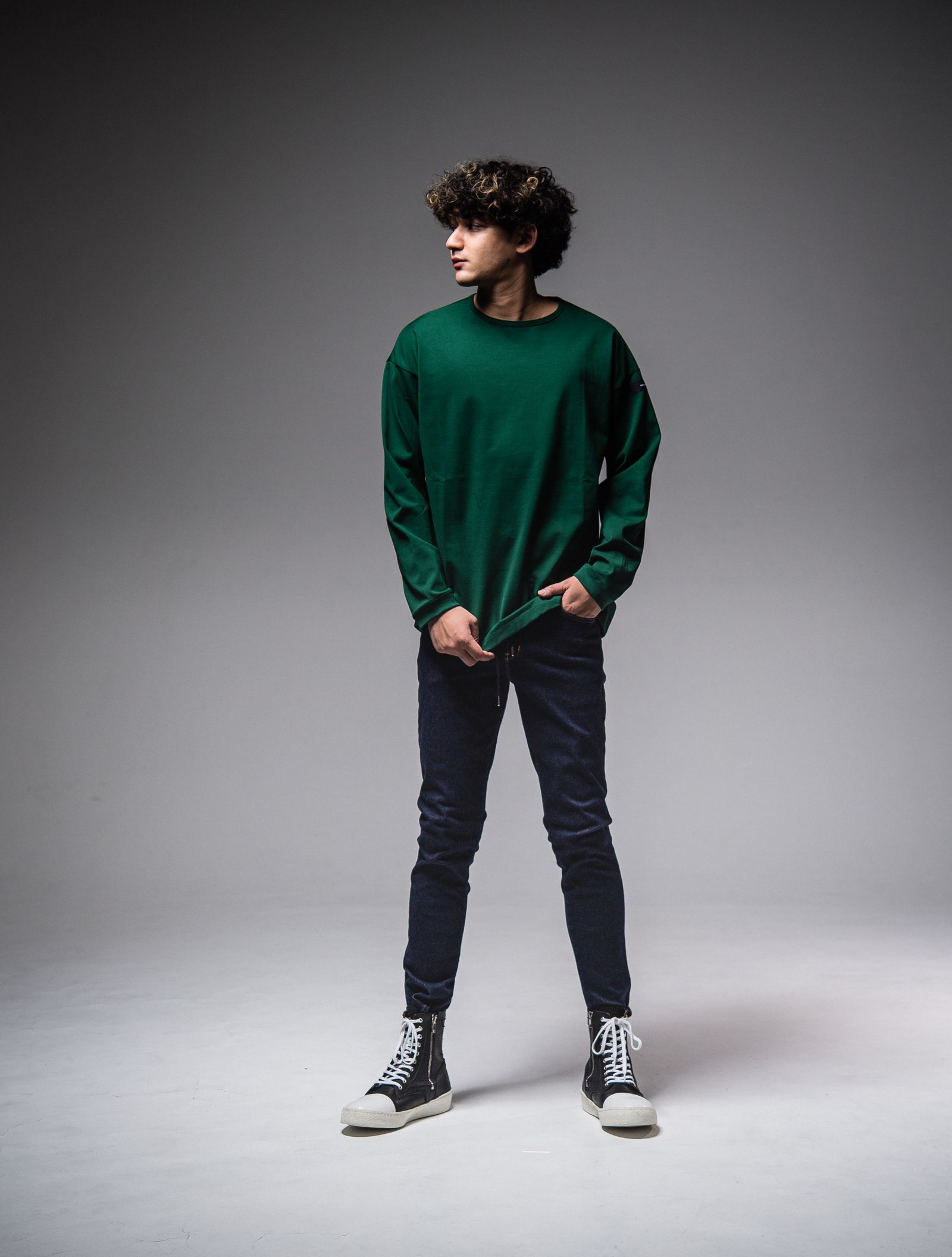 BACK ID ROGO LONG SLEEVE / RC25-T-001 / バックロゴビッグロングTシャツ / グリーン ※