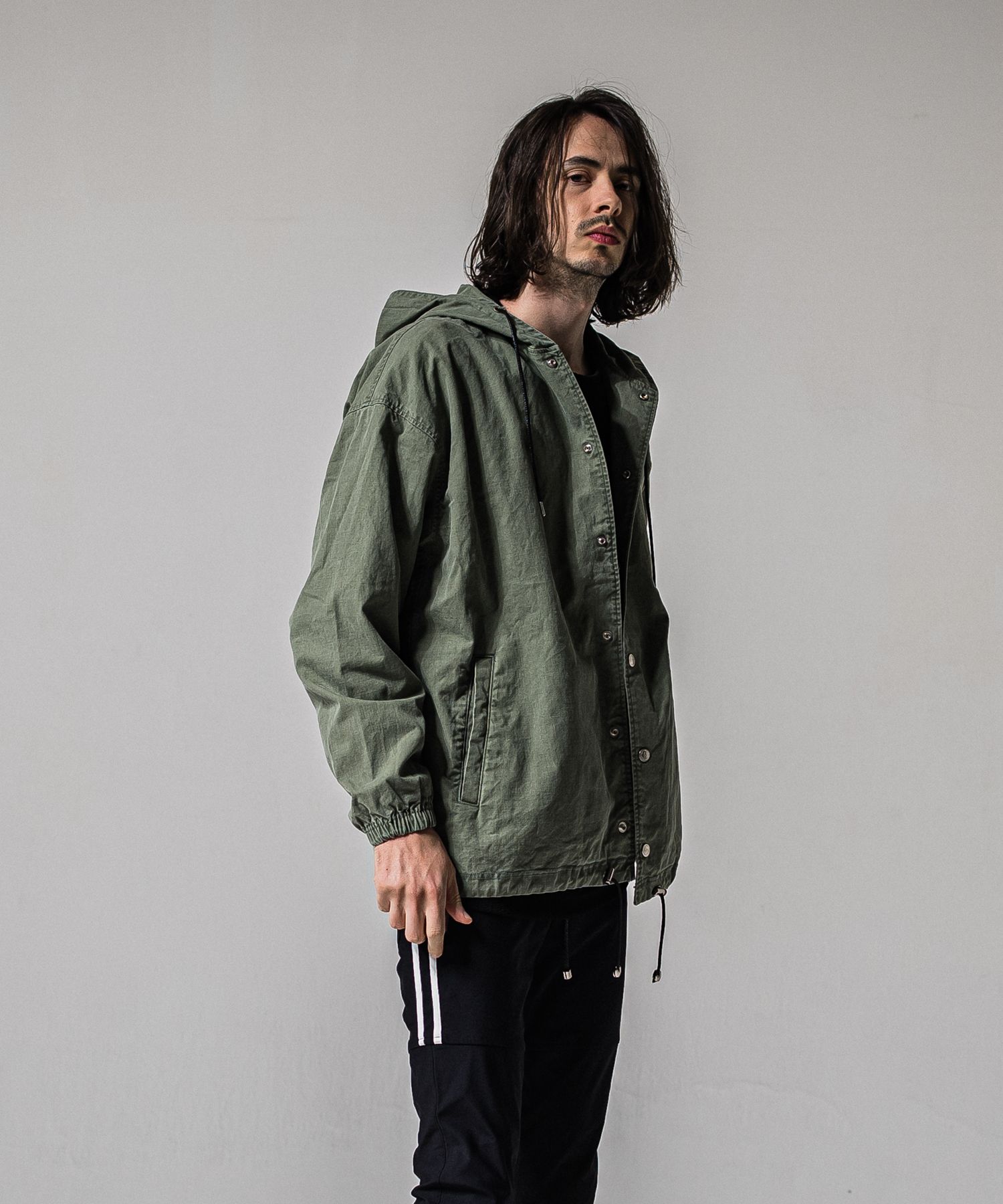 COACH HOODIE / RC39-JK-005 / コーチパーカー / カーキ (3月中旬入荷予定)