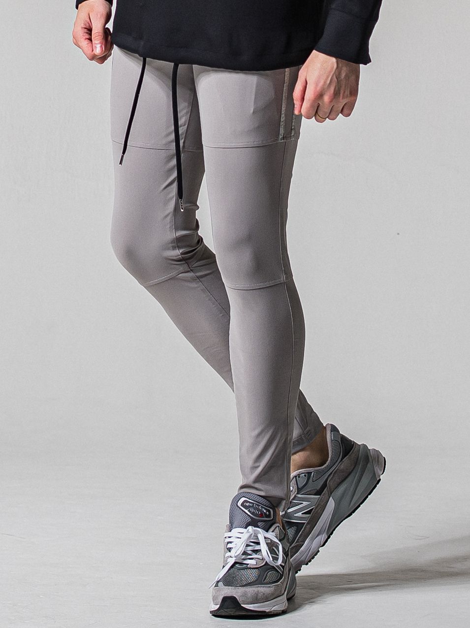 JOHNSON LINE NYLON PT / BASIC-ST-009 / ジョンソンナイロンラインパンツ / グレー×シルバー (3月上旬入荷予定)