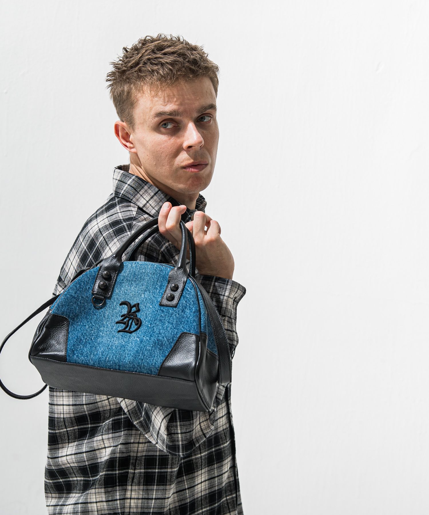DENIM MINI BOSTON BAG / RC42-BAG-002RD / デニムミニボストンショルダーバッグ / デニム (12月上旬入荷予定)