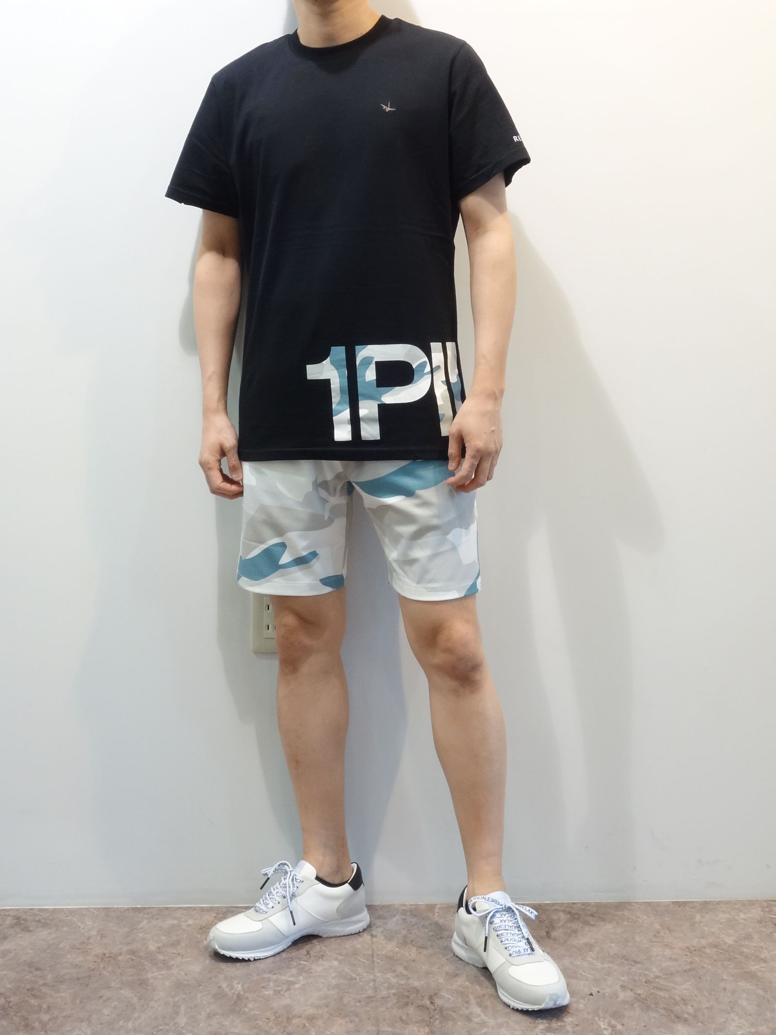 カモ柄ロゴ半袖Tシャツ / ust-22017