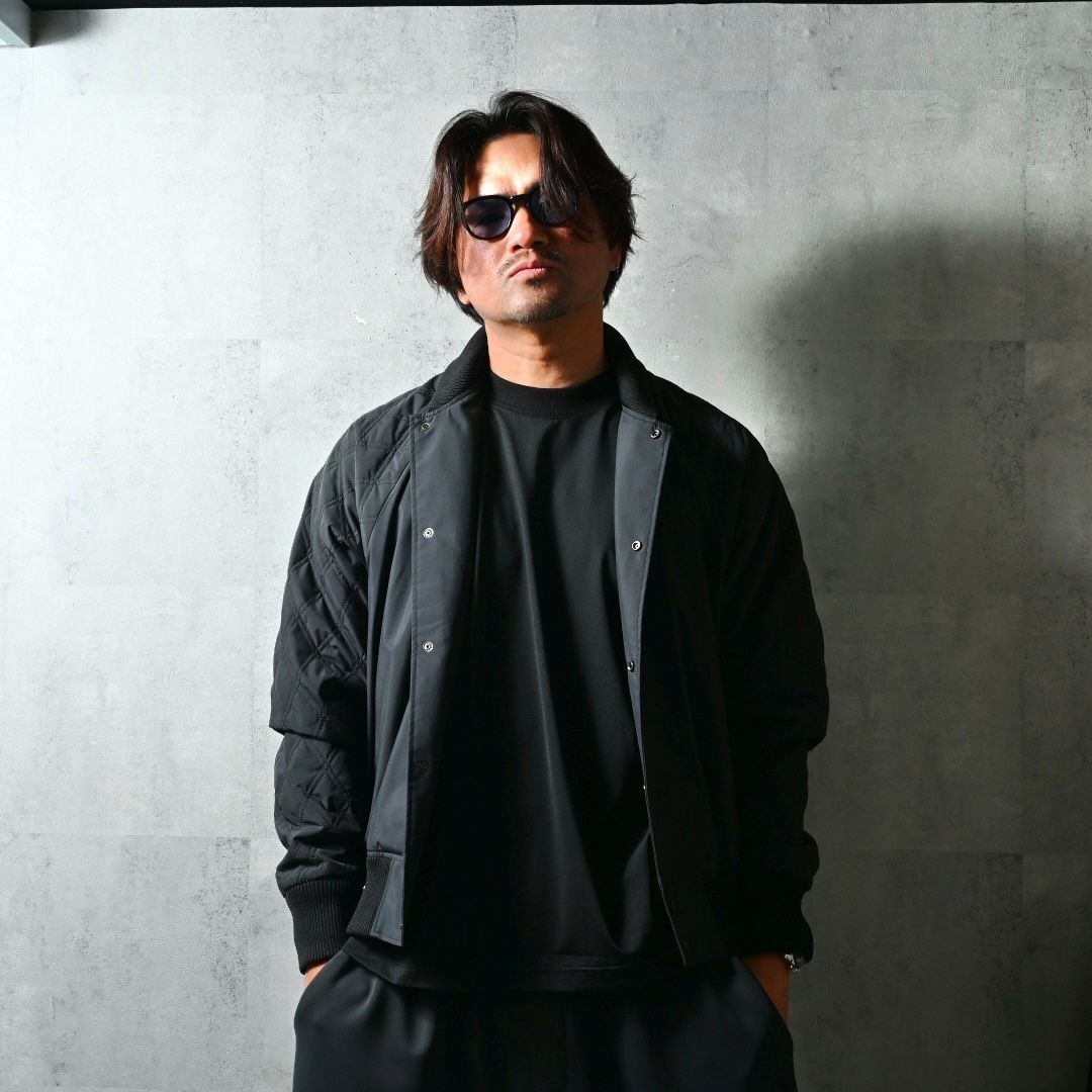 PB VARSITY JACKET / DP1-JK-001 / キルティングナイロンスタジャン / ブラック (2月中旬入荷予定)