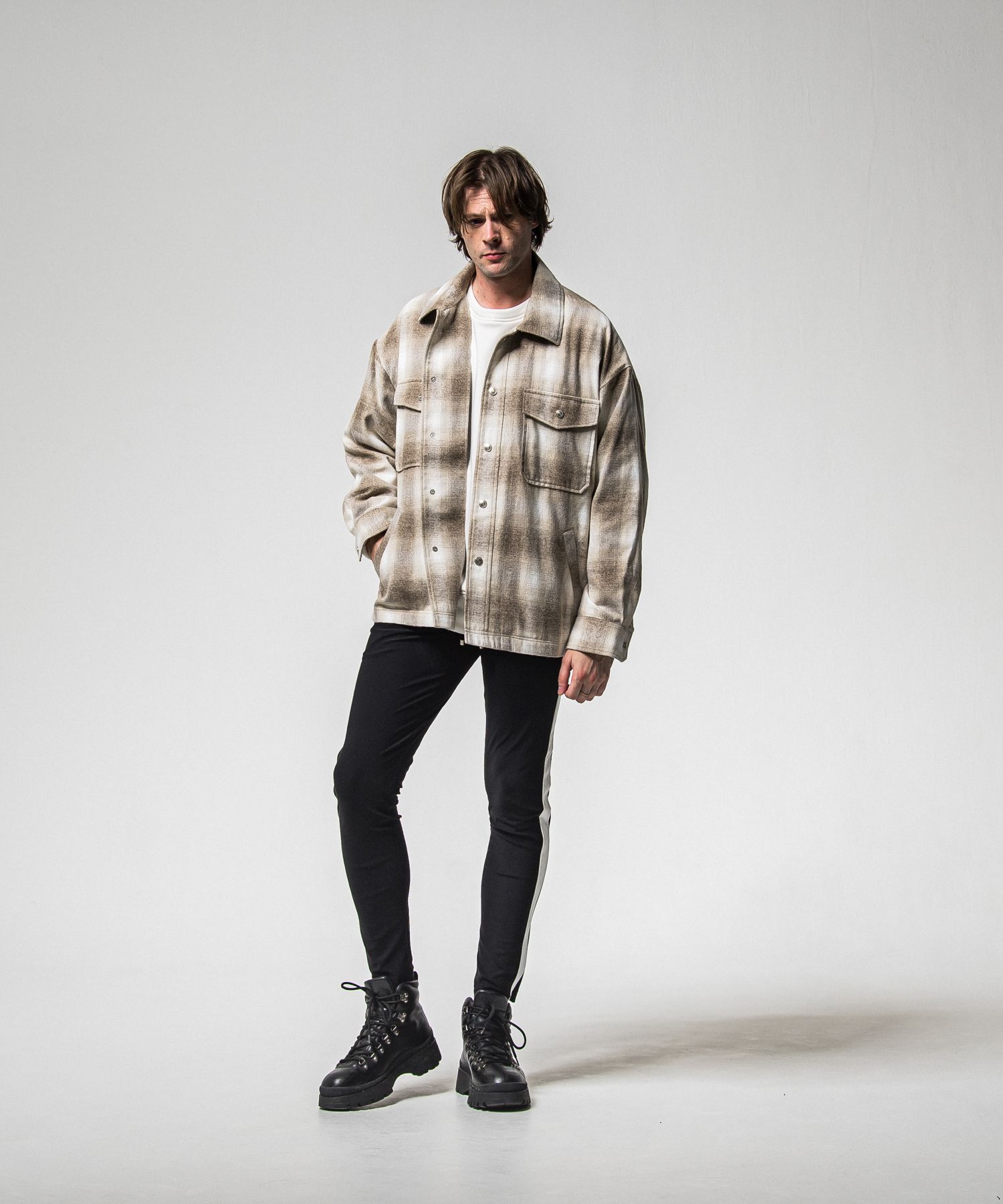 FLANNEL CHECK JK / RC38-JK-007 / フランネルチェックCPOジャケット / ブラウン (10月中旬入荷予定)