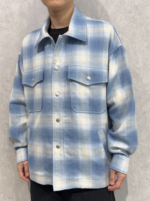 FLANNEL CHECK JK / RC41-JK-006 / フランネルチェックCPOジャケット / サックスブルー