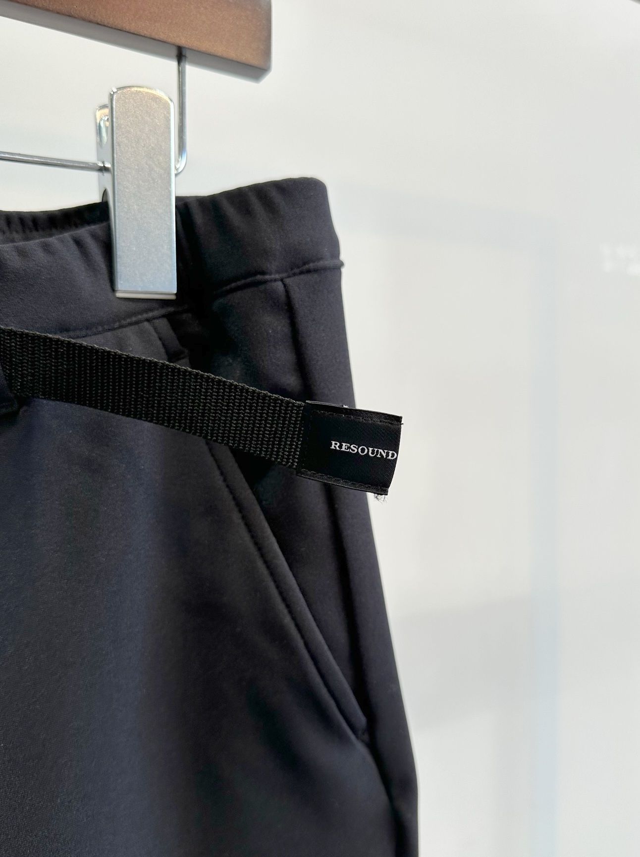 PAT WIDE EASY PANTS / RC30-ST-036H / ベルト付き裏起毛テーパードワイドパンツ / ブラック
