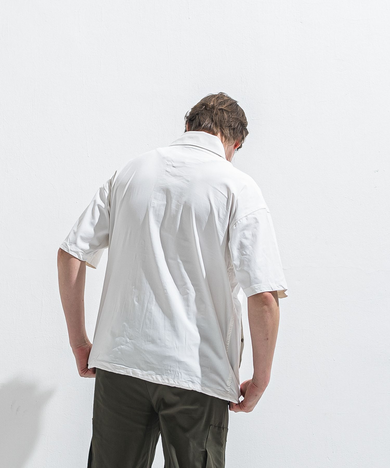 NYLON HALF COACH JACKET / RC40-C-002 / 半袖ナイロンコーチジャケット / ホワイト (5月中旬入荷予定)