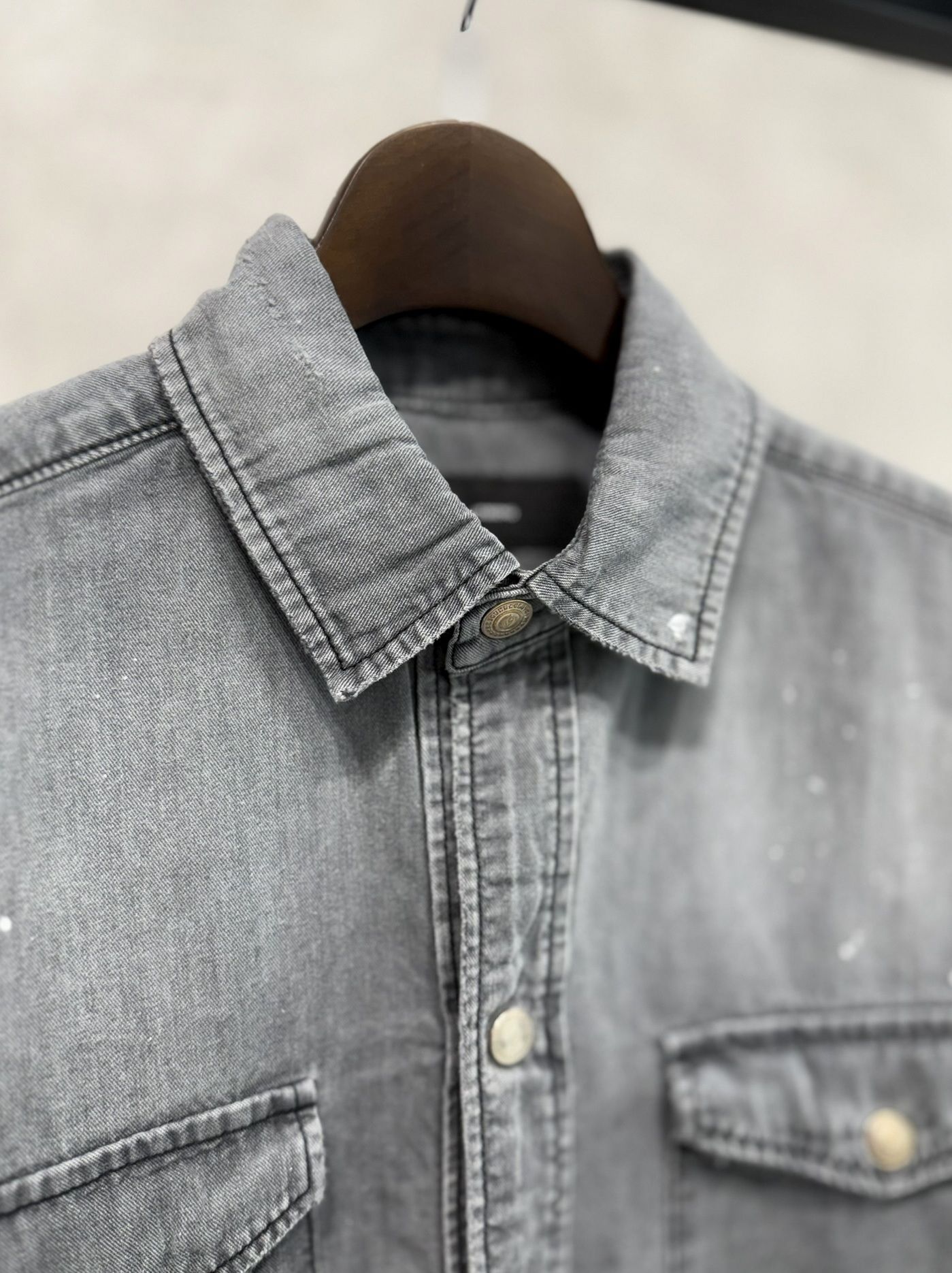 HALF DENIM SHIRTS / RC40-SH-002 / デニム半袖シャツ / ブラック