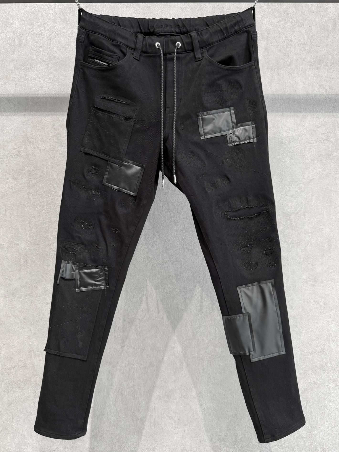 MICK DENIM JERSEY / BASIC-ST-020 / デニムジャージテーパードパンツ / ブラックリメイク