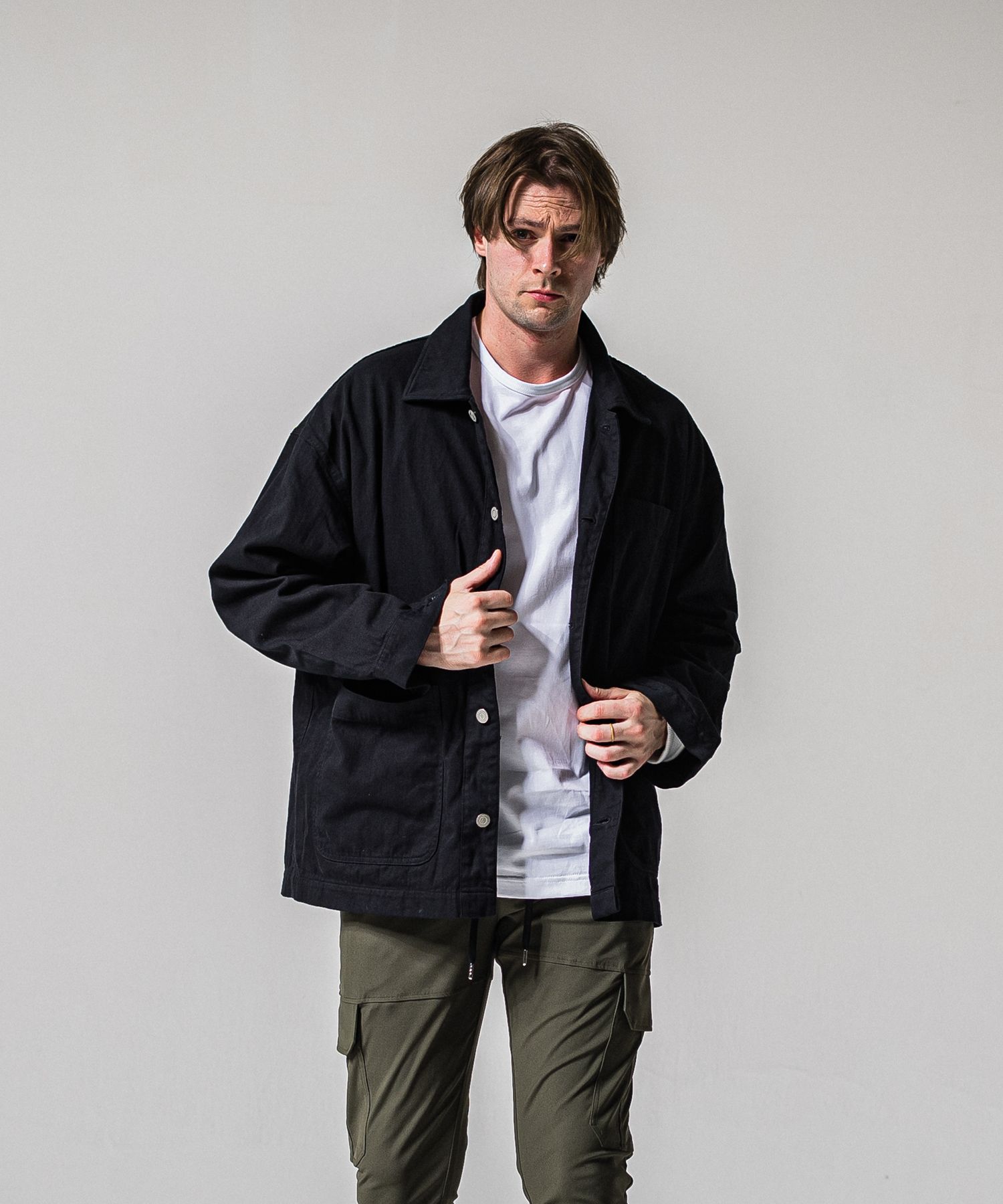 RC CAVER ALL / RC39-JK-004 / デニムカバーオール / ブラック (2月中旬入荷予定)