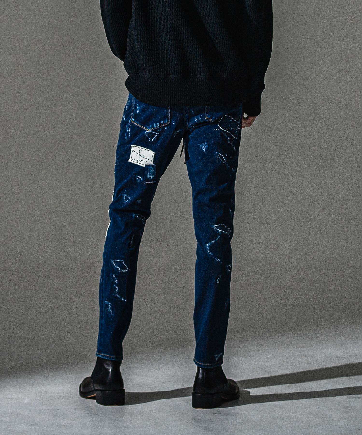 MICK DENIM JERSEY / BASIC-ST-020 / デニムジャージテーパードパンツ / ダークインディゴリメイク (9月上旬入荷予定)