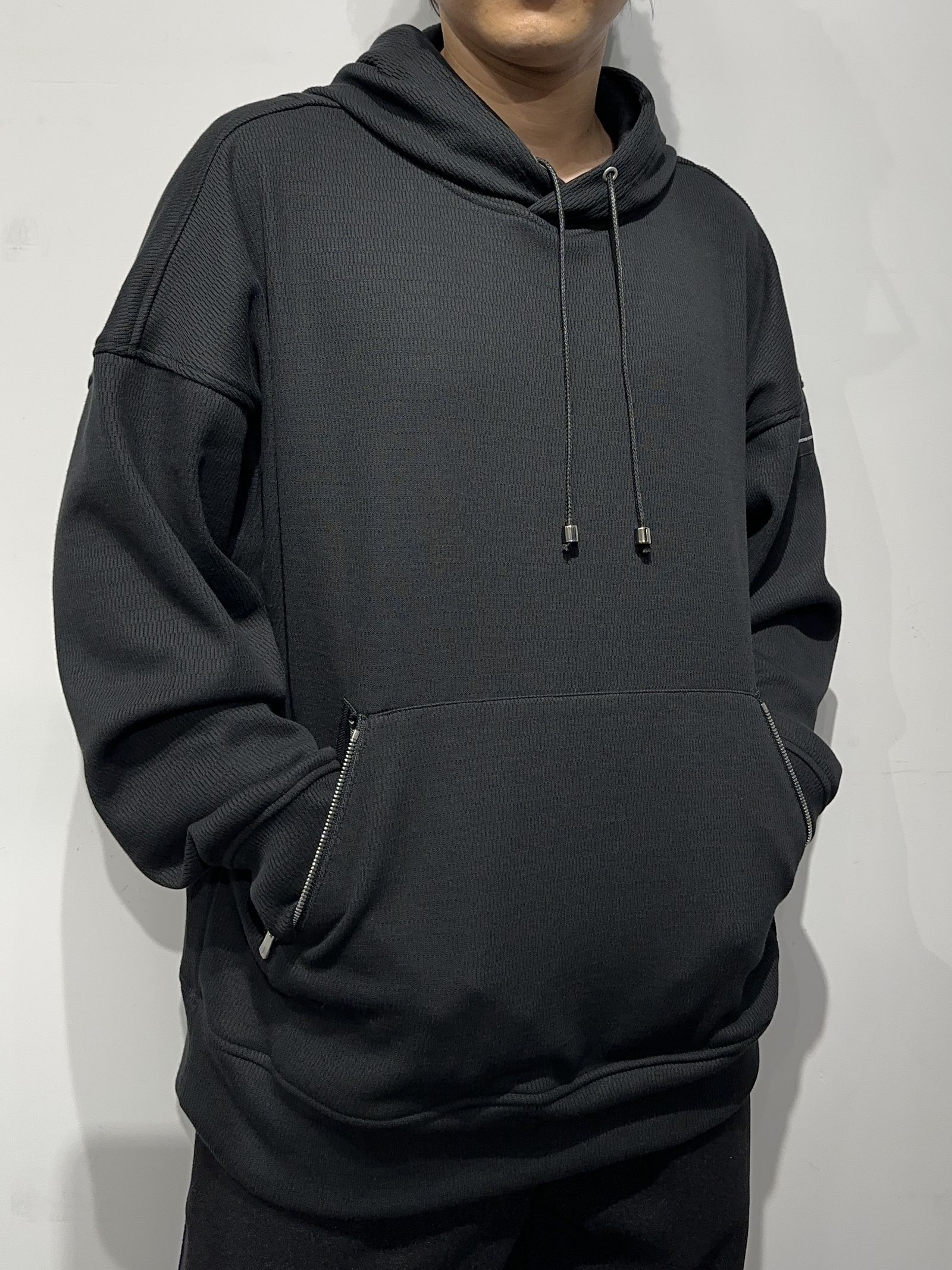 SHAGGY FLEECE THERMAL PULLOVER HOODIE / RC34-C-003 / 裏起毛サーマルパーカー / ブラック