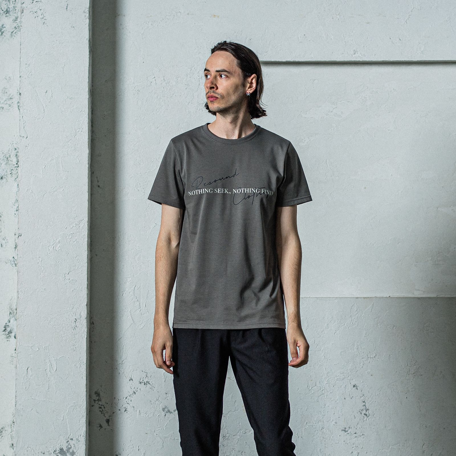 NSNF BASIC TEE / RC35-T-003 / メッセージロゴジャストTシャツ / グレー