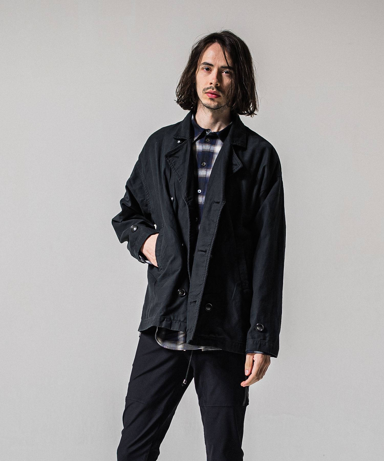 MV OVER PCOAT / RC39-JK-006 / ミリタリーピーコートジャケット / ブラック (2月上旬入荷予定)