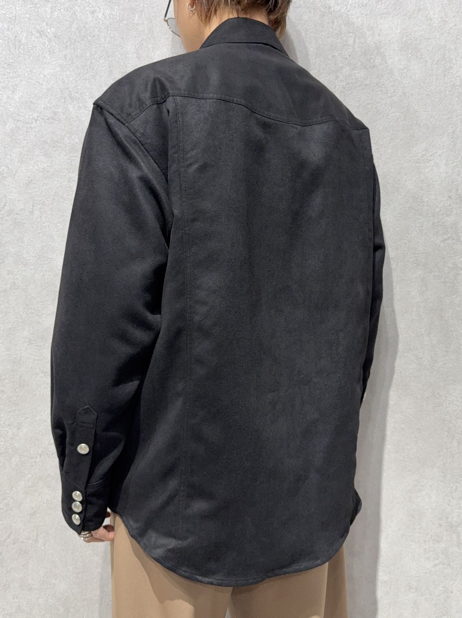 JAMES OVER SUEDE SHIRT / RC37-SH-003 / スエードエコレザーシャツ / ブラック