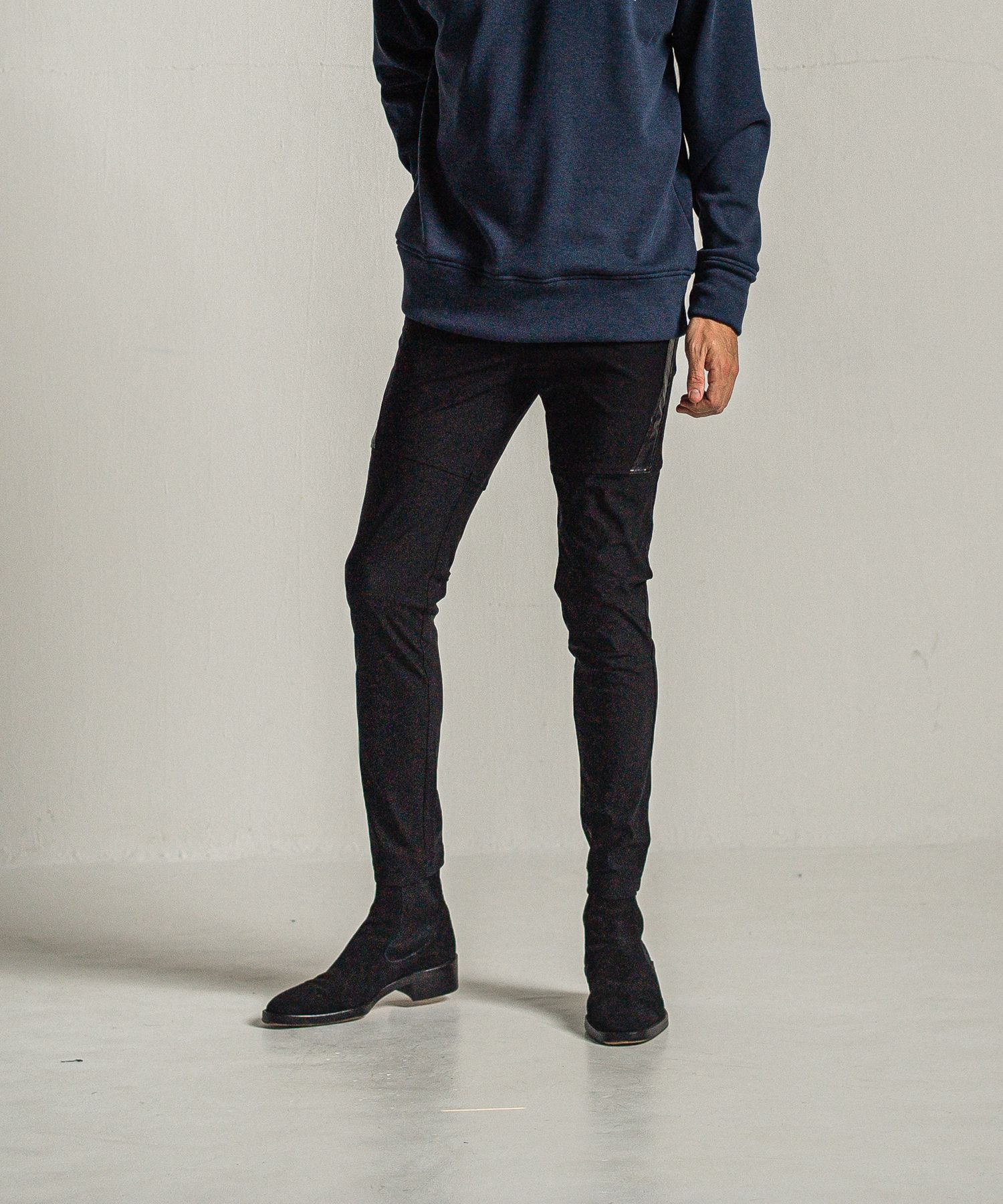 TYLER PANTS / RC34-ST-026H / 裏起毛レザーラインイージーパンツ / ブラック