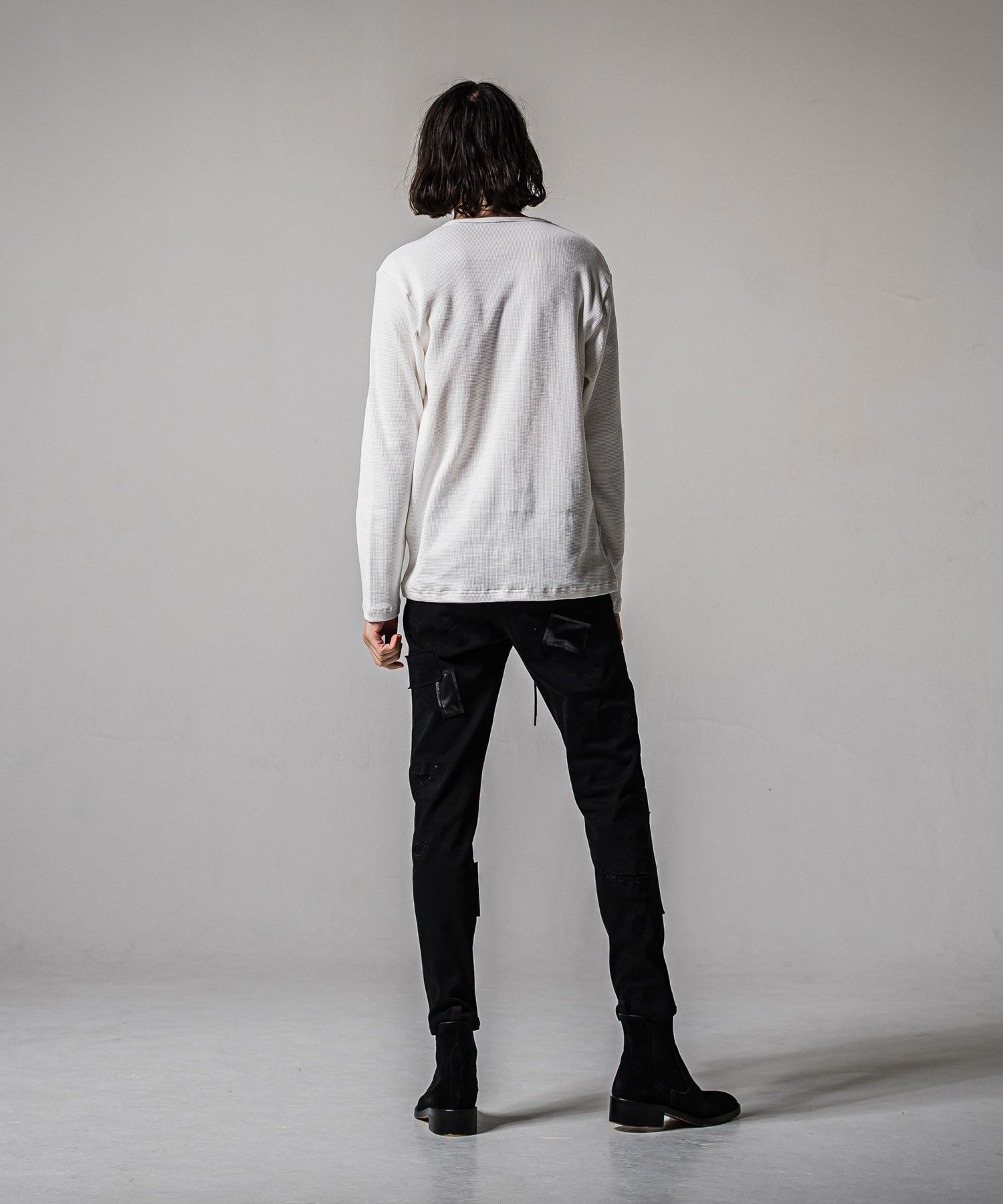 WAFFLE HENRY / RC39-C-001 / サーマルヘンリーネックロングTシャツ / ホワイト (1月中旬入荷予定)