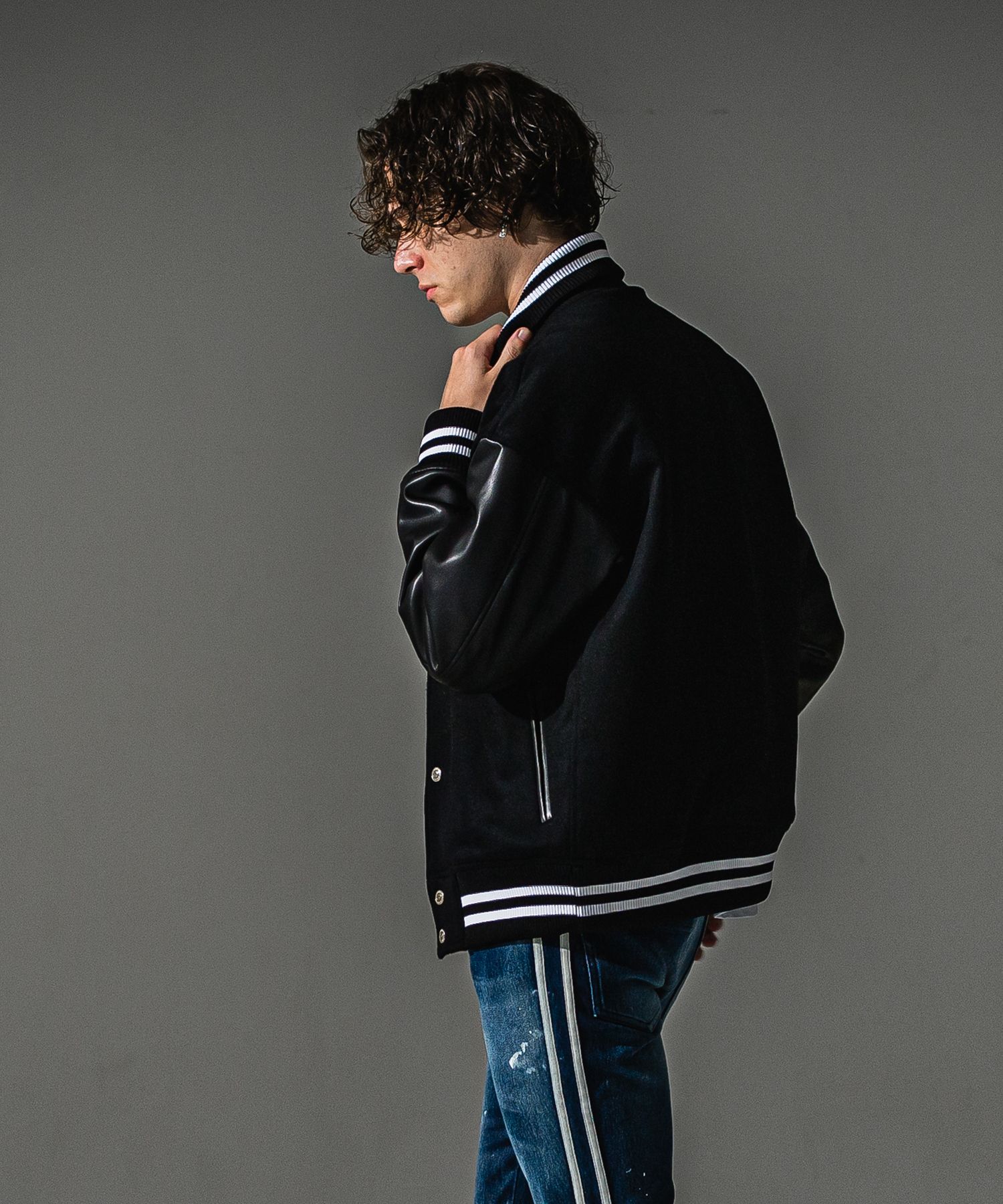 VARSITY JACKET / RC41-JK-008 / スタジャン / ブラック (10月下旬入荷予定)