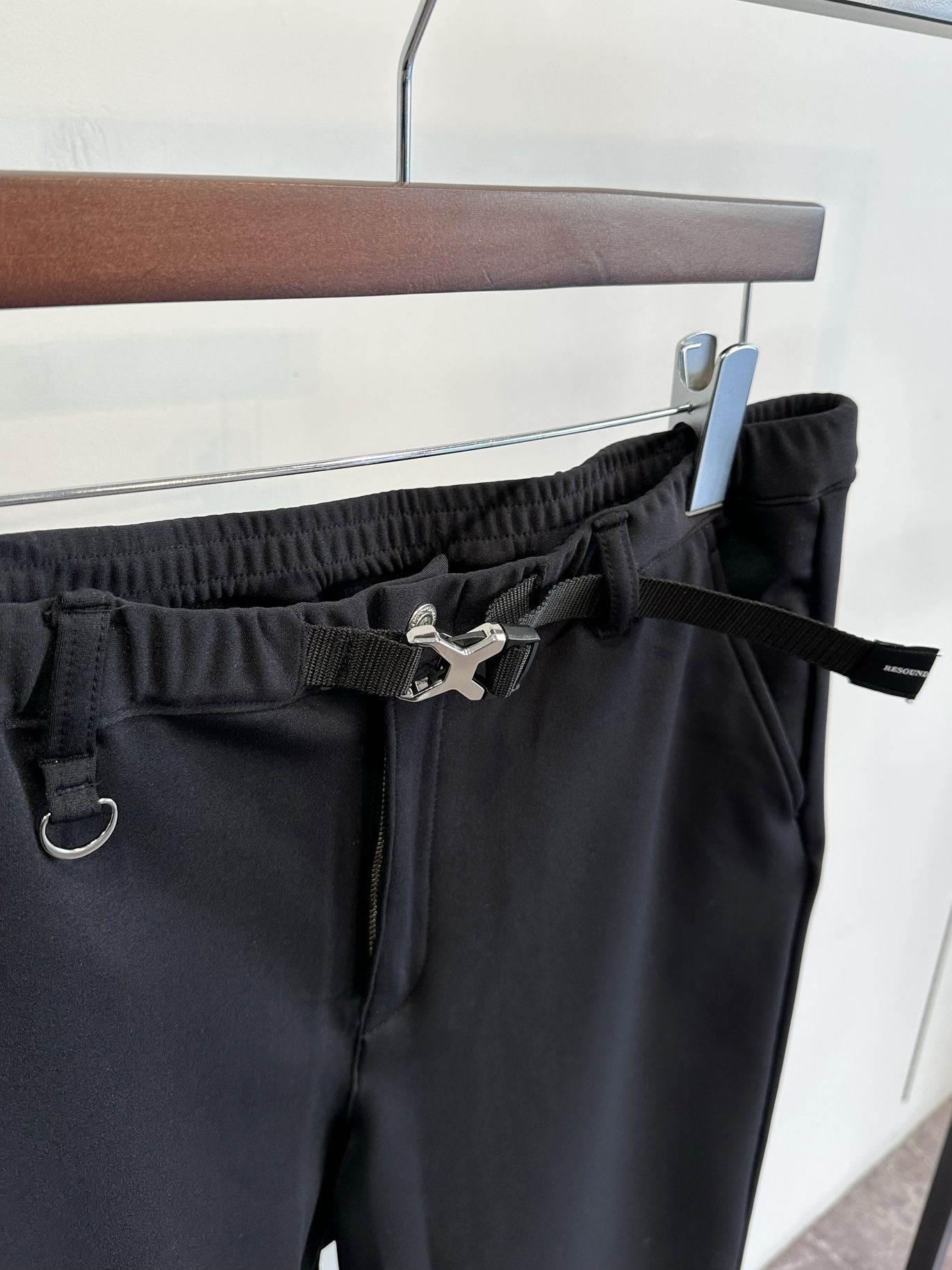 PAT WIDE EASY PANTS / RC30-ST-036H / ベルト付き裏起毛テーパードワイドパンツ / ブラック