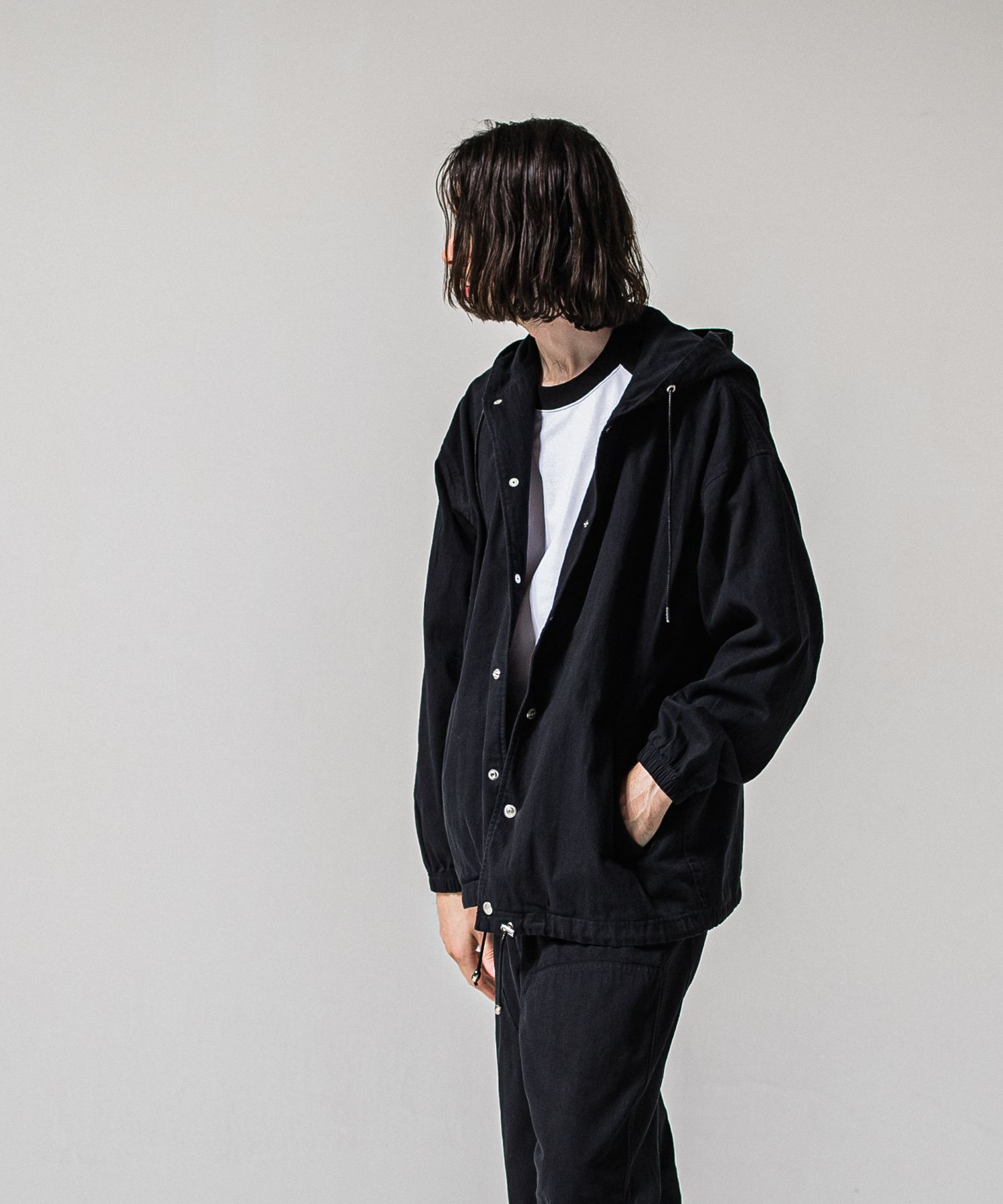 COACH HOODIE / RC39-JK-005 / コーチパーカー / ブラック (2月中旬入荷予定)