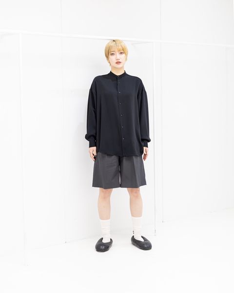 Graphpaper Satin Oversized Band Collar Shirt STYLE 2026.02.26