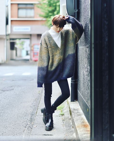 YOKE 新作LANDSCAPE MOHAIR JACQUARD CREWNECK CARDIGAN style.2023.10.19