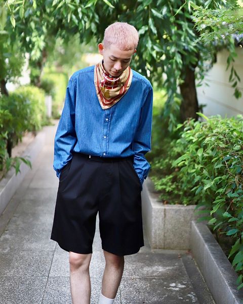 A.PRESSE アプレッセ 23AW Washed Denim shirtスタイル