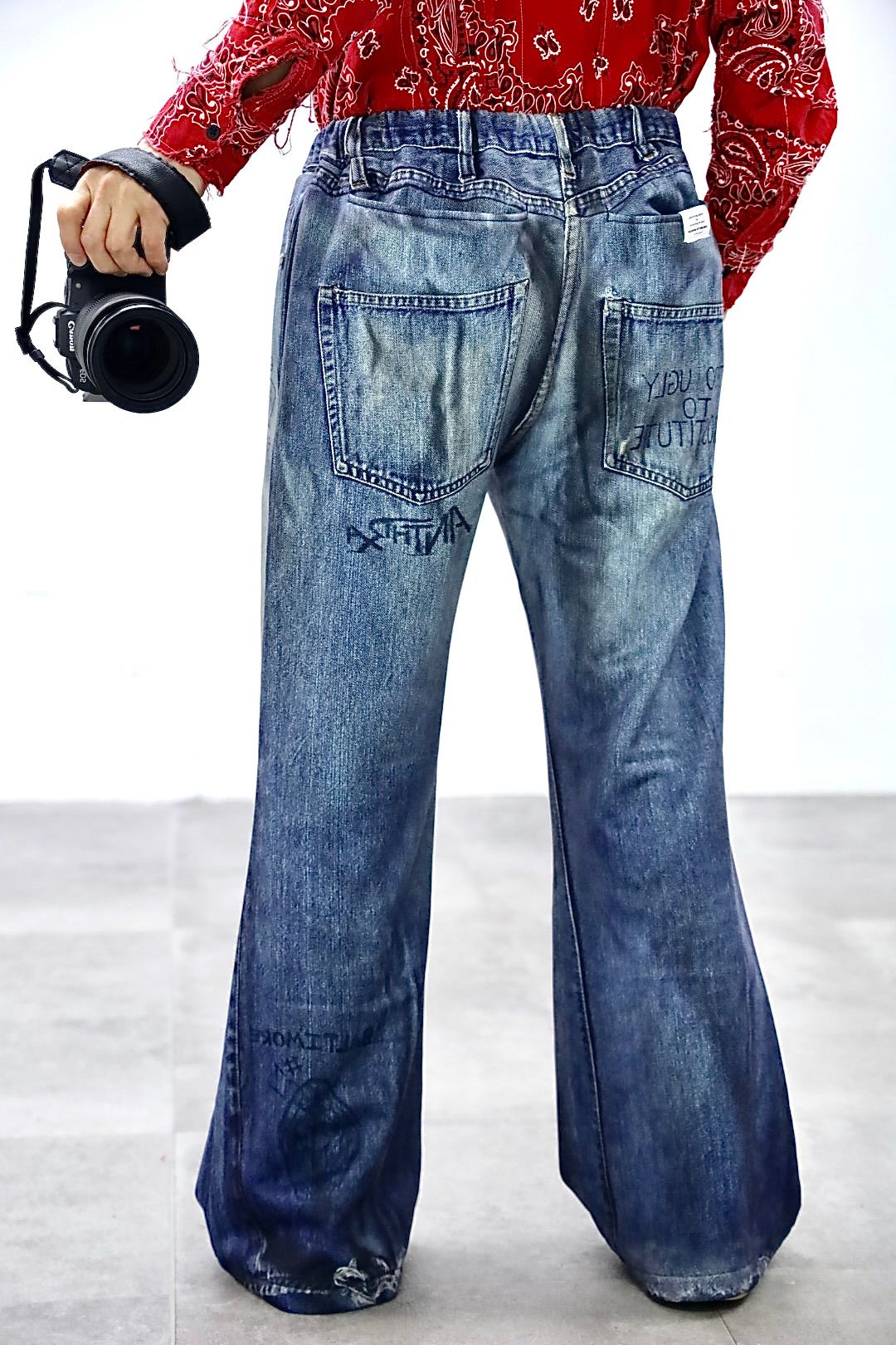 TALKING ABOUT THE ABSTRACTION PRINT FLARE PT"DENIM"スタイル20260118