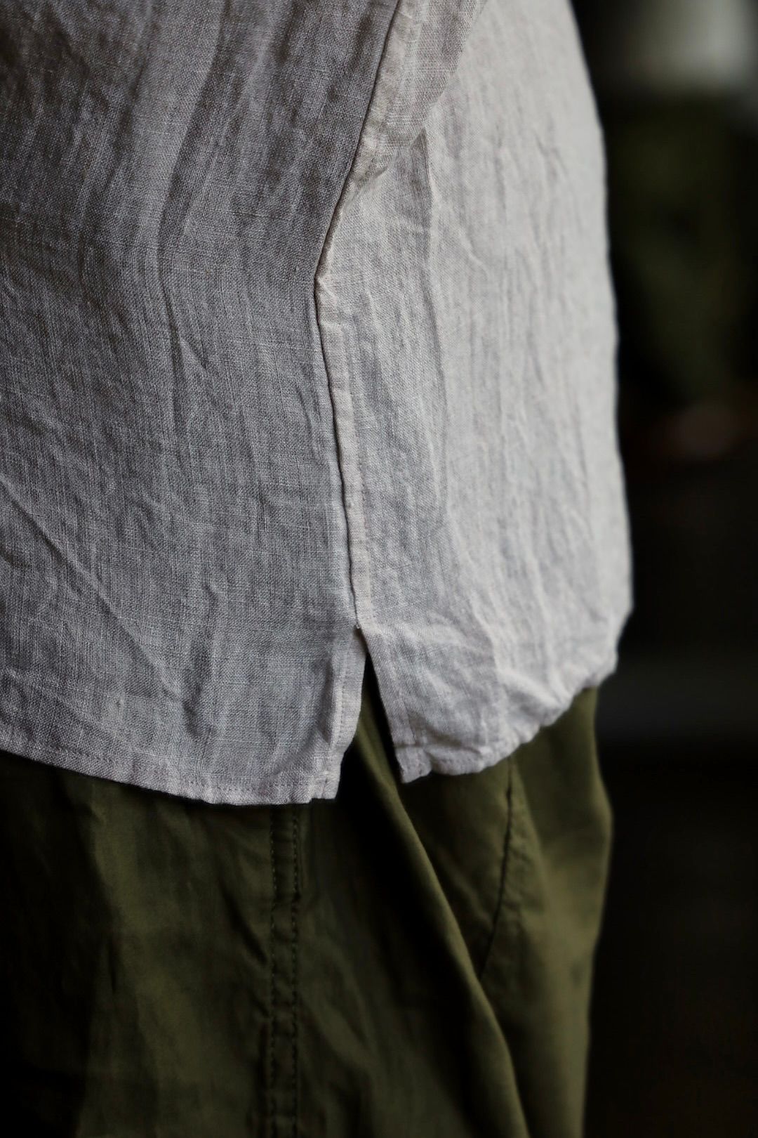 blurhms 25FW Linen Open-collar Shirt L/Sスタイル