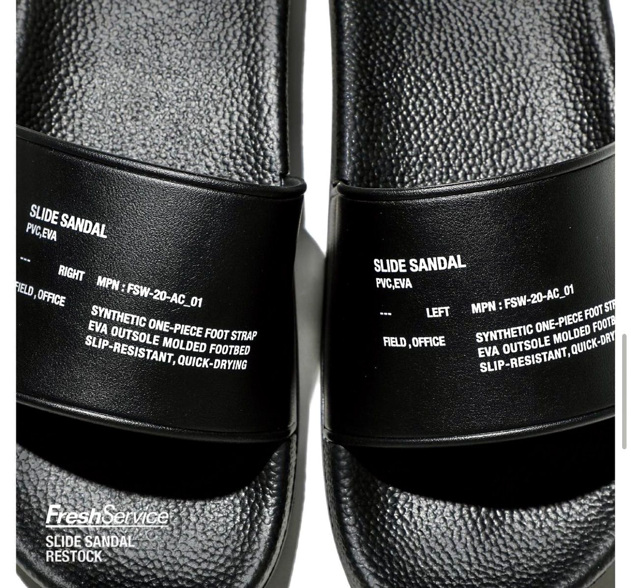 フレッシュサービスサンダル SLIDE SANDAL(BLACK)☆8月2日(土)再入荷！