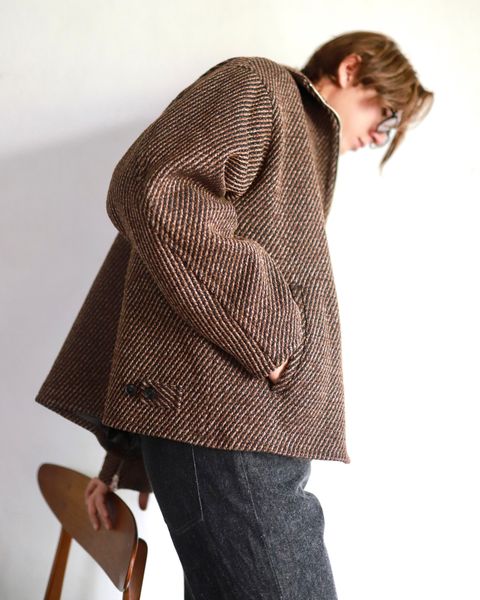 YOKE 23AW FRONT ZIP STAND COLLAR BLOUSON"BROWN"スタイル