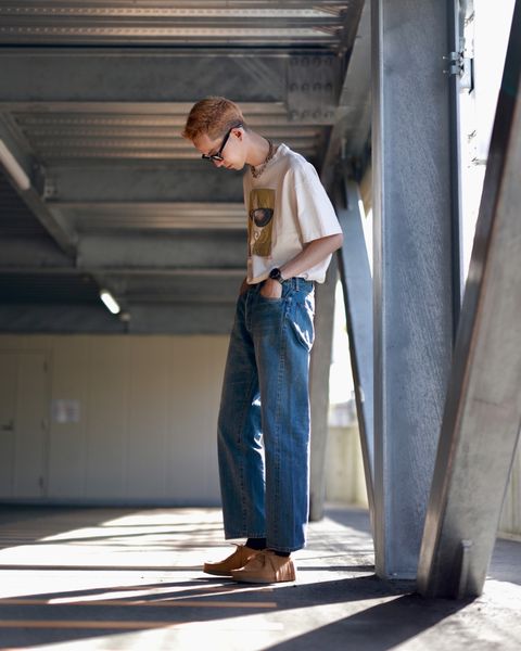 A.PRESSE アプレッセ23SS No.2 Washed Denim Pantsスタイル
