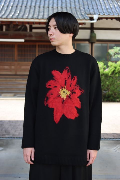 yohji yamamoto 花柄クルーネックニット(HX-K14-181) style.2021.8.29