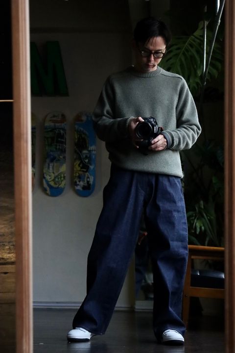 A.PRESSE Military Denim Trousersスタイル