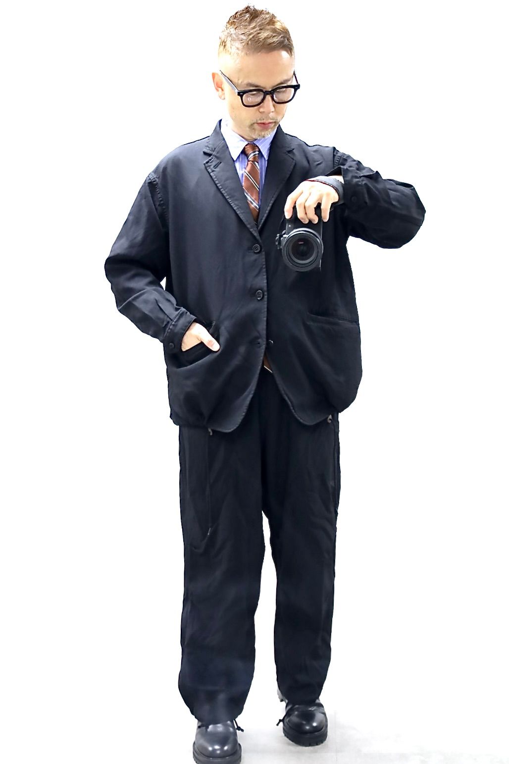 COMME des GARCONS HOMME 26SS エステルサージ製品染め3Bジャケットスタイル